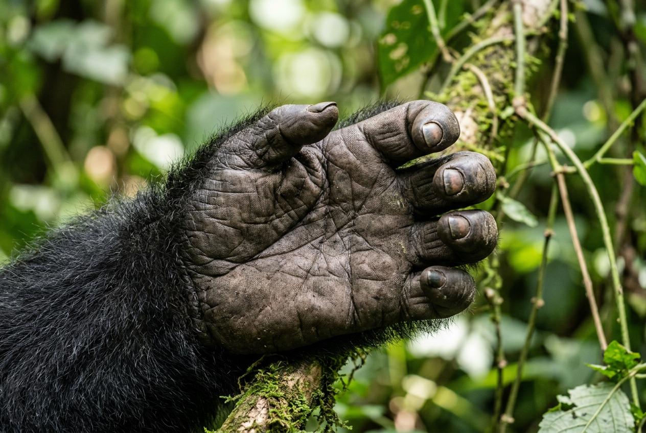 Gorilla hand close-up
